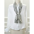 thumbnail image 5 of INSPIRAR CHIC Bufanda Larga Fina de Cadena con Estampado de Rayas de Lunares para Mujeres, Pañuelo para el Cuello, Diadema Blanca 147*13cm/57.87*5.12"(L*W), 5 of 5