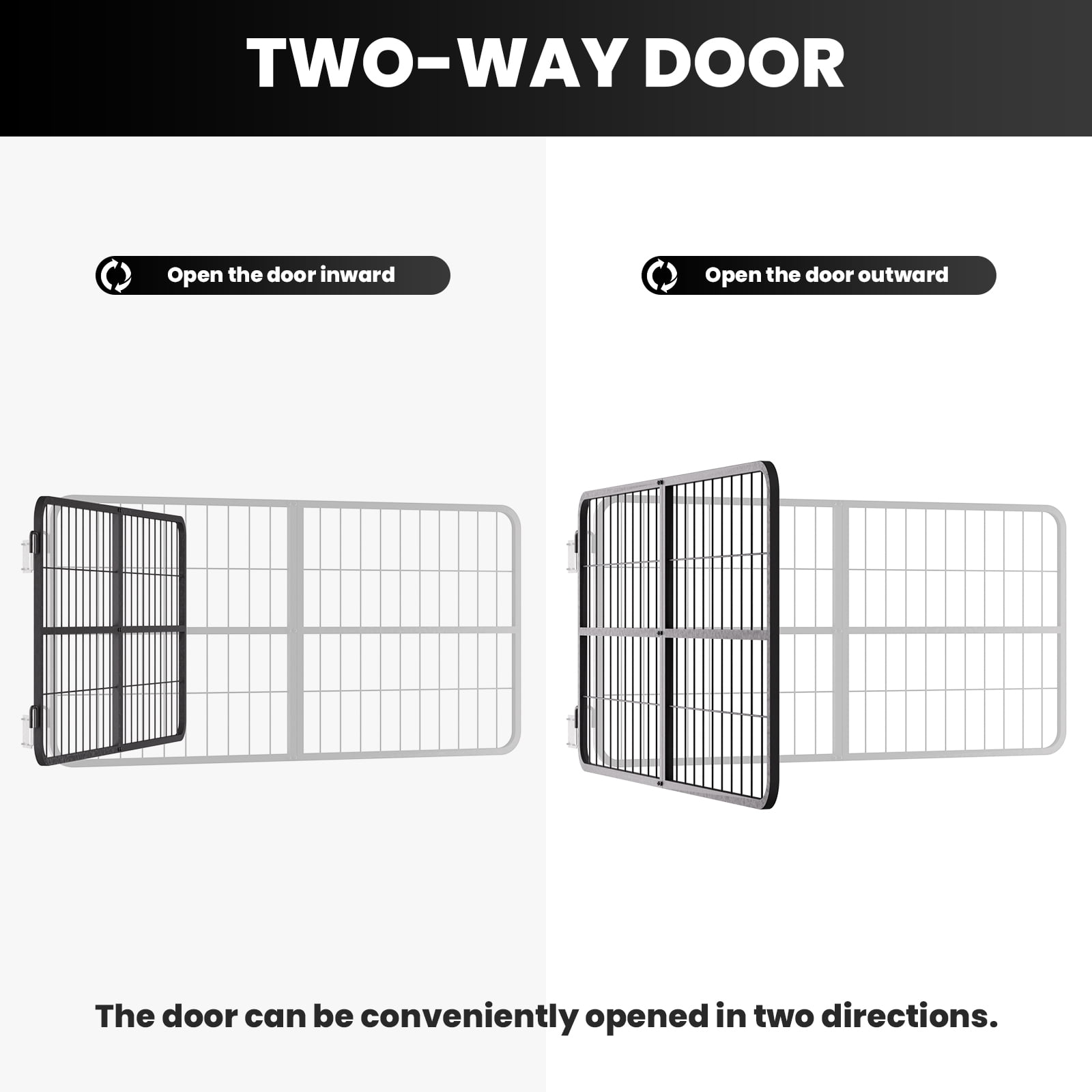 Horse Stall Barrier, Two Way Opening Capability, 48x24 Inches Format, Horse Stall Gate, Horse Stall Opening Guard, Ideal for Aisle, Horse Stable, Wash Rack