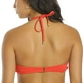 thumbnail image 2 of Vince Camuto ORANGE SUNSET Logo Ring Cut Out Halter Bikini Swim Top, US Small, 2 of 4