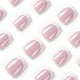thumbnail image 3 of Uñas postizas de punta francesa, uñas postizas medianas, uñas blancas, uñas cuadradas rosas para mujeres, 3 of 5