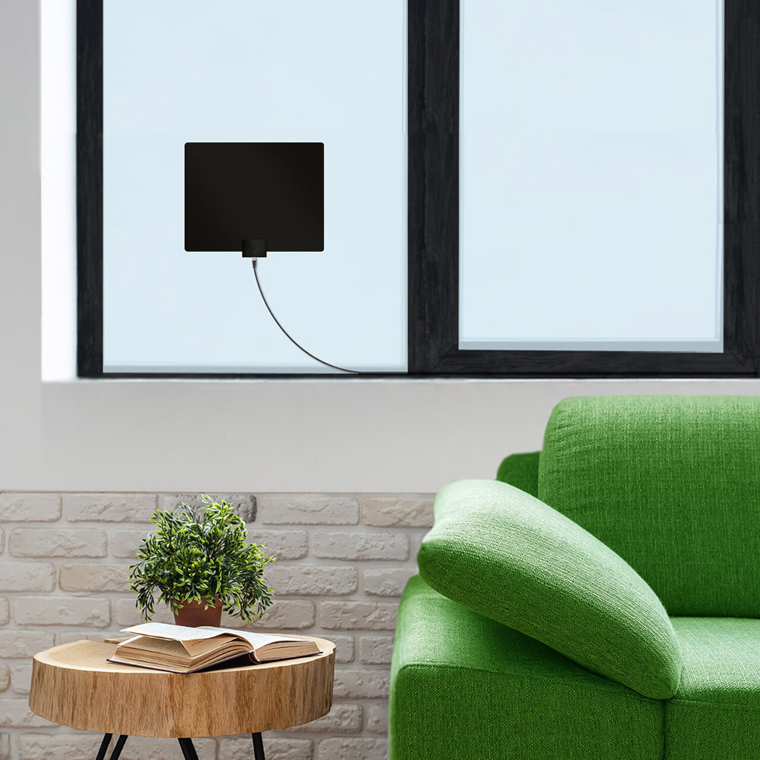 Mohu Leaf 50 Amplified Indoor HDTV Antenna w/ Jolt Switch In-Line Amplifier and 12 Ft. Coaxial Cable - image 5 of 11
