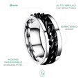 thumbnail image 4 of Anillo Acero Inoxidable Anillo Giratorio Cadena Anti Estres Xtellar plateado, 4 of 4