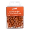 JAM Paper & Envelope Standard Paper Clips, Orange, 100/Pack, Small 1 inch