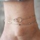 thumbnail image 3 of Pulsera de tobillo de plata de ley 925 Tobilleras multicapa para mujer Satélite,, 3 of 4