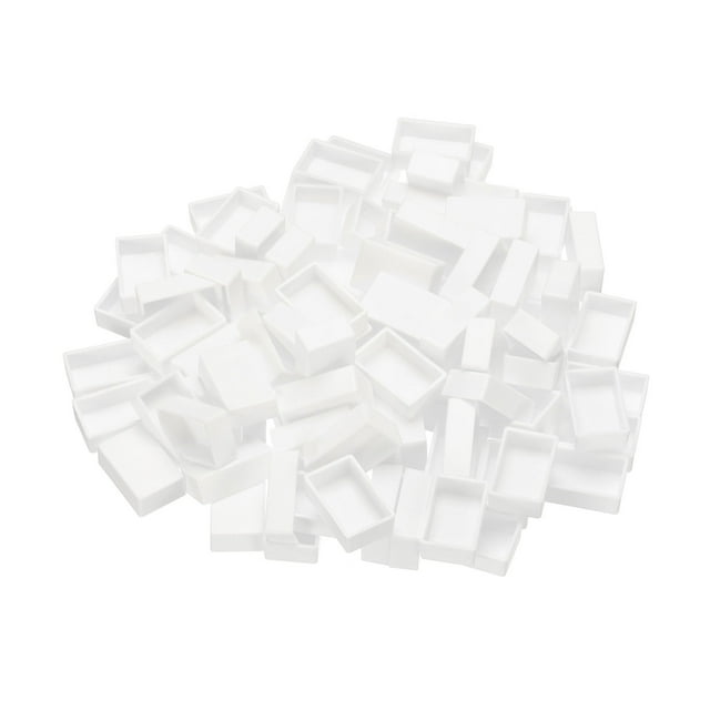 Uxcell 3.2ml Watercolor Pans, 100 Pack Empty Full Pans Plastic Watercolor Tins for Watercolor Oils, White