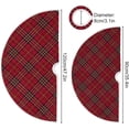 thumbnail image 3 of FMSHPON RedBlack Plaid Pattern Xmas Christmas Tree Skirt Stand Mat for Holiday Party Decoration Indoor Outdoor 48 inches, 3 of 6