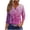 Purple #2, variant on Tops for Women 3/4 Length Sleeve Tops Printed Button V Neck T Shirts Summer Blouses Women's Tee