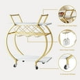 thumbnail image 5 of Aboxoo Rolling Kitchen Serving Carts with Wine Rack, Wood and Metal Gold, 5 of 8