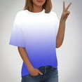thumbnail image 2 of Timegard Plus Size Tops for Women Gradient Color Short Sleeve Round Neck Blouses Casual Comfy T Shirts, 2 of 5