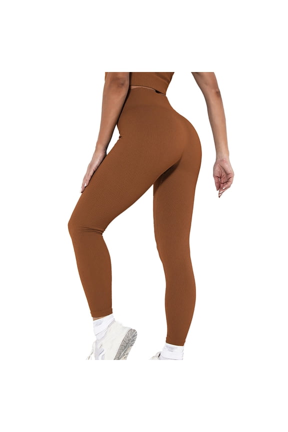 Yoga Pants For Women Ladies Casual Solid Color High Waist Athletic Yoga Pants Workout Running Pants Stretch Yoga Leggings Comfortable