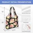 thumbnail image 3 of Vsdgher Rose Flowers Print canvas Tote Bag, Lightweight Cloth Bags, Suitable for shopping, groceries, travel, 3 of 4