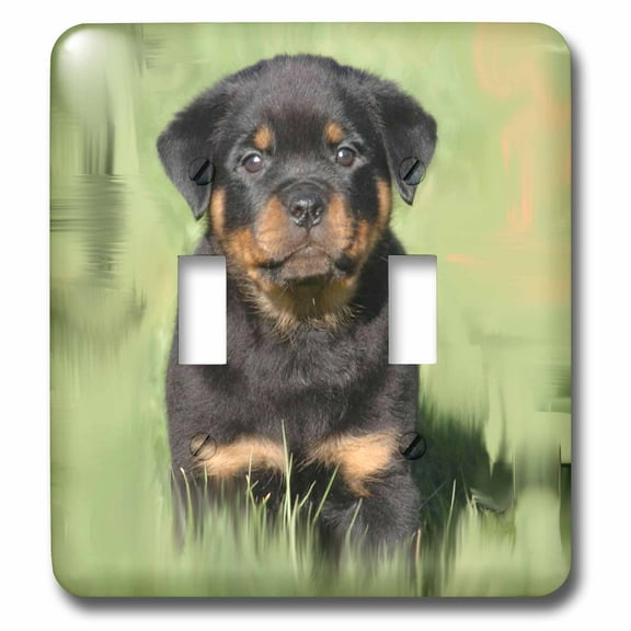 3dRose, Rottweiler Puppy, double toggle switch