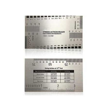 Bass Guitar Silver Sparkle - Baywell String Action Ruler Gauge Tool for Bass & Guitar & Ukulele