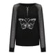 thumbnail image 5 of Blusa informal de manga larga con estampado de encaje y cuello redondo para mujer con cremallera Pompotops  gfhjh18941, 5 of 6