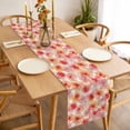 thumbnail image 3 of Pink Flowers Table Runner - 120 Inch Long, Kitchen Dining Table Runner Dresser Scarves, Pastoral Floral Leaves Botanical Rustic Farmhouse Decor for Coffee Tables Wedding Party Banquet, 3 of 8