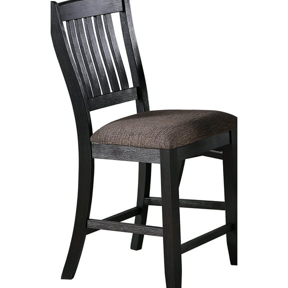 Captivating Dark Gray High Chair, Fabric Upholstered Seat, Wood Classic 23.42in Width, And