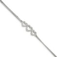 thumbnail image 7 of 925 Sterling Silver Polished Cubic Zirconia Heart Bracelet, 7 of 7