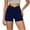 Navy, variant on Yoga Leggings Shorts for Women Seamless Butt-lifting Workout Biker Short Ruched High Waist Gym Clothes (M, Navy)