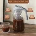 thumbnail image 5 of Novelinks Glass Pitcher with Filter,64 Oz Wide Mouth Mason Jar Pitcher with Pour Spout Handle Lid for Lemonade, Cold Brew Coffee, Ice Beverage, Iced Juice,Sun Tea, Fruit Drinks ,Black, 5 of 5