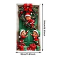 thumbnail image 3 of Christmas Door Cover, Holiday Front Door Hanging Decor, Classic Santa Snowman Design for Home Entryway, 3 of 8