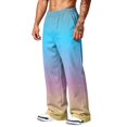thumbnail image 4 of LTTVQM Gradient Print Wide Leg Sweat Pants Dark Fade Pattern Elastic Drawstring Waist Loose Fit Mens Outdoor Athletic Full Length Trousers Light Blue 3XL, 4 of 7