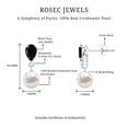 thumbnail image 6 of Rosec Jewels Freshwater Pearl Drop Earrings with Black Onyx and Moissanite for Women - AAA Grade - Black and White Earrings, 925 Sterling Silver, 6 of 7