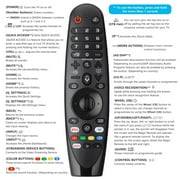 Voice Magic Remote AKB75855501 for LG OLED QNED NanoCell Webos Smart TV Magic Remote Control Replacement AN-MR20GA MR19BA MR18BA MR650A,with Pointer Function
