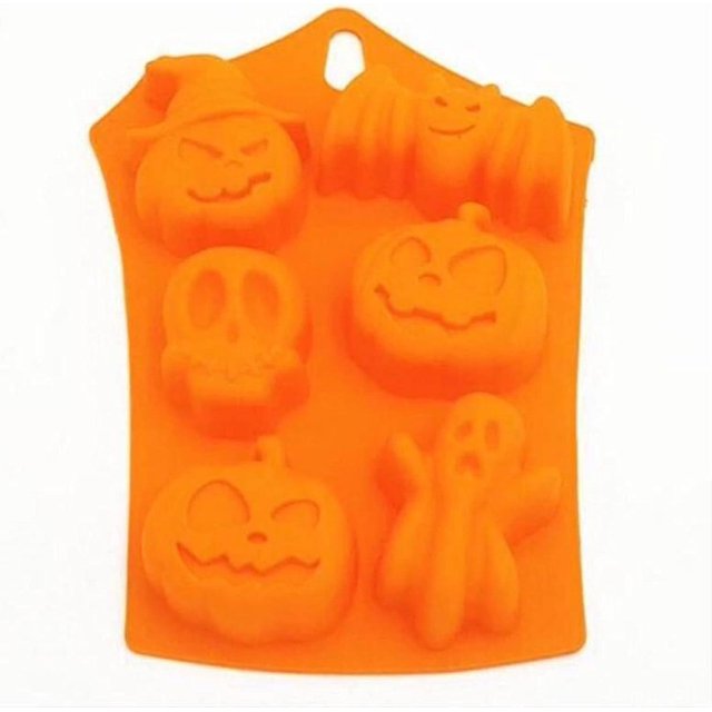 Molde de silicona para Halloween LzGUNGY escoba calabaza rana bruja herramienta para hornear