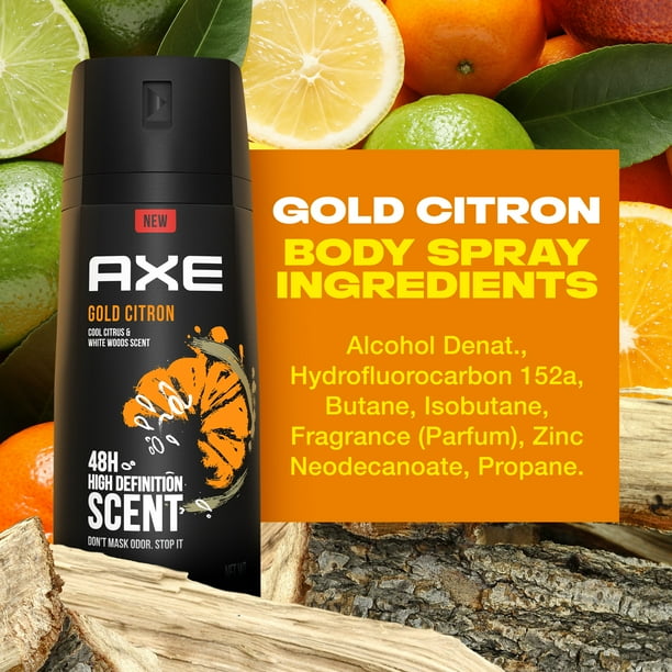 Axe Gold Citron Body Spray for Men, 4 Oz - Walmart Business Supplies