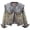 Blue, variant on Women'S Sweet Pan Collar Long Sleeve Jacquard Denim Jacket Black XXXL