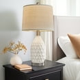 thumbnail image 6 of Oneach 3 Way Dimmable Ceramic White Table Lamp Set of 2 for Bedroom Living Room 23.5" Modern Touch Nightstand Bedside Lamps  with 2 USB Ports(2 Bulbs Included), 6 of 12