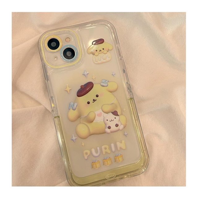 Sanrio Hello Kitty Kuromi Cinnamoroll con soporte Invisible funda de teléfono para iPhone 14 13 12 11 Pro Max 14 Pro funda anticaída xuanjing unisex