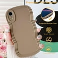 thumbnail image 5 of for iPhone XR Case 6.1 Inch Curly Wave Frame Phone Case Cute Design Color Aesthetic Phone Case Soft TPU Shockproof Protective Bumper Case Cover for Girls, Khaki, 5 of 12