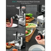 HOUSNAT Meat Grinder for Home Use, 3000W Max Heavy Duty Electric Meat Grinders, 5 in 1 Sausage Stuffer, 3 Stainless Steel Grinding Plates, 5 Pounds/Min