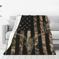 thumbnail image 6 of Camo American Flag Deer Fleece Throw Blanket Camouflage Soft Flannel Plush Lightweight Warm Cozy Blanket for Bed Couch Sofa Travel 60"X50", 6 of 8