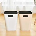 thumbnail image 4 of Bewildely Cubo de basura sin tapa Cubo de basura de doble capa Cesto de basura Almacenamiento Inodoro de oficina Herramientas de limpieza simples Suministros de limpieza para el hogar Caqui, 4 of 6
