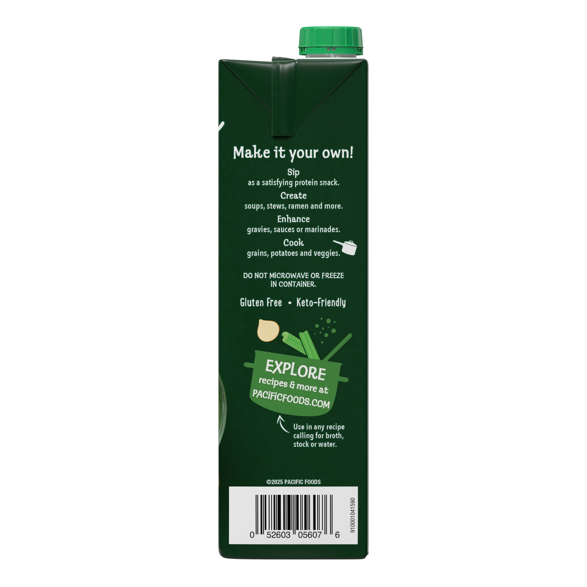 Pacific Foods Organic Unsalted Chicken Bone Broth, 32 oz Carton