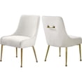 thumbnail image 1 of Pemberly Row Chaise de Salle à Manger Moderne en Velours Crème, Fini (Ensemble de 2), 1 of 7