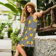thumbnail image 6 of Bixox Christmas hat duck Print Women's Sleeveless A-Line Dress with Pockets, Casual Knee-Length Tank Dress for Summer-Large, 6 of 7