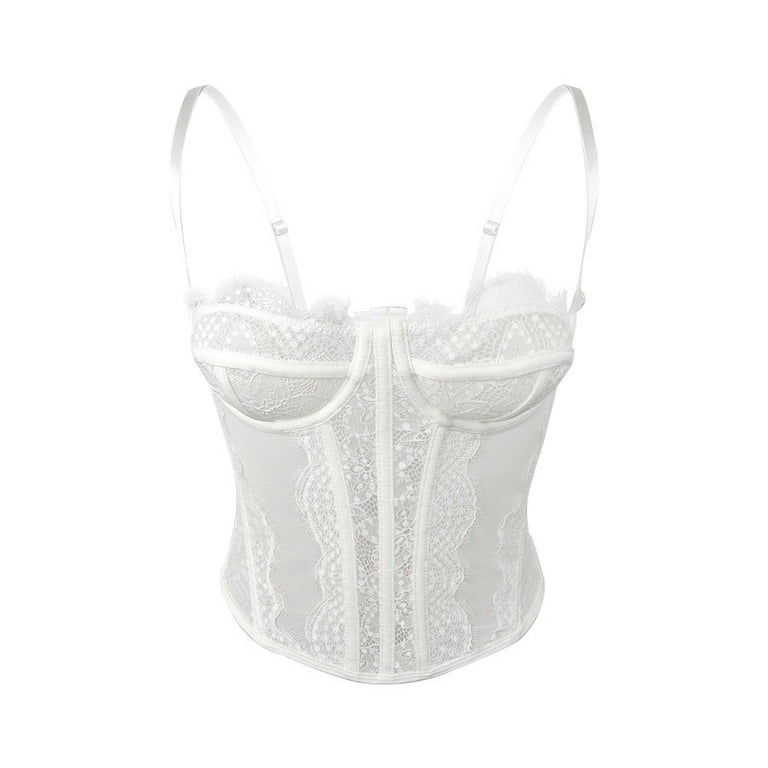 Bmisegm Corset Style Bustier Women's Vintage Lace Top Outerwear