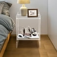 thumbnail image 6 of Modern Acrylic Nightstand Side Table with Storage Shelf Clear Bedside Table End Table for Living Room Bedroom (Clear), 6 of 12