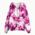 thumbnail image 3 of Towmus Women's Tie-Dye Zip-Up Hoodie Cute Drawstring Gradient Hoodies Long Sleeve, With Pocket XS-6XL, 3 of 7