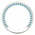 thumbnail image 5 of 1.44 ctw Wedding Band for Women - 18K White Gold Simulated Turquoise Stackable Eternity Ring, 5 of 6