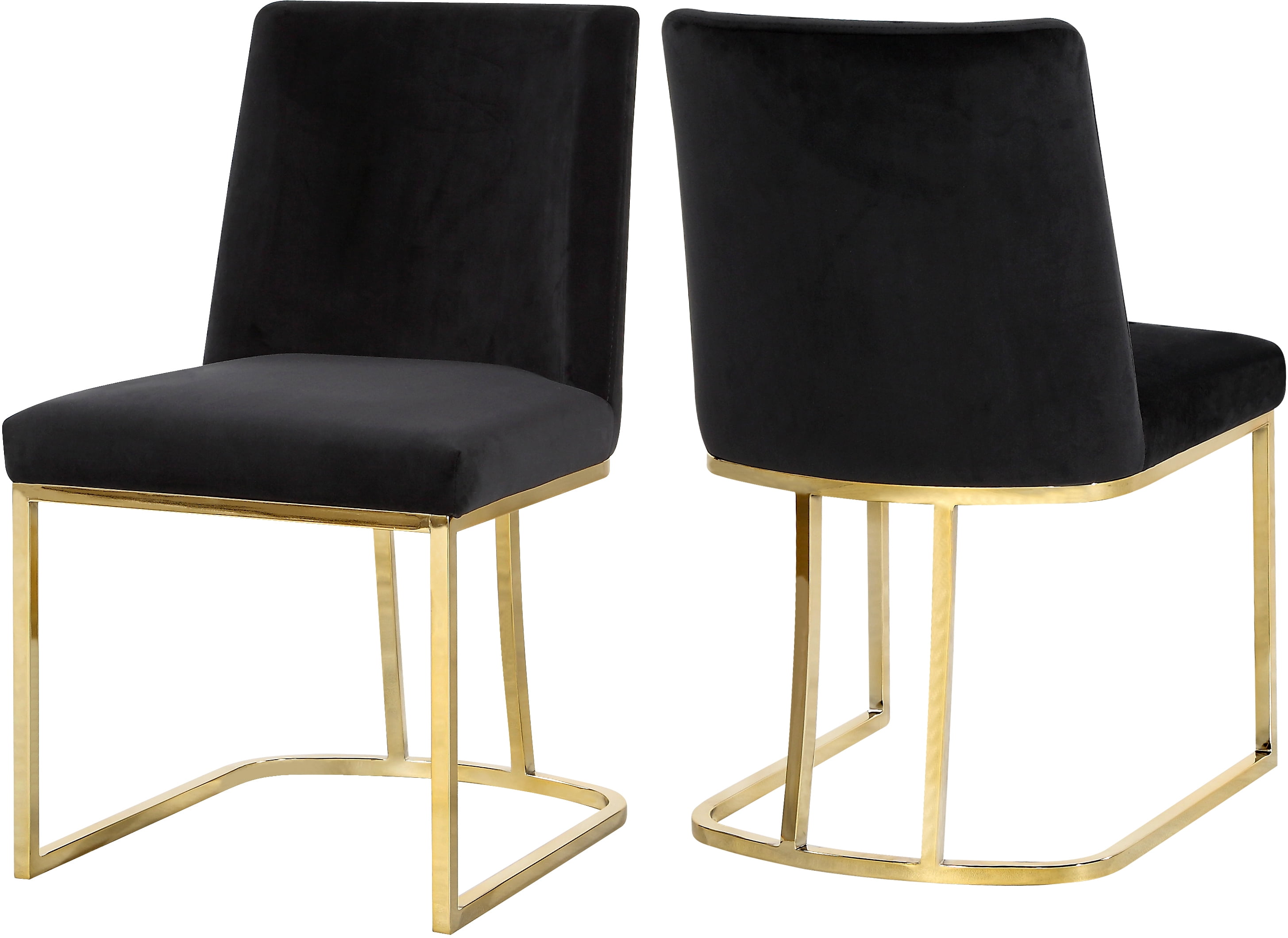 Heidi Black Velvet Dining Chair, Set of 2ColorBlack Velvet,Finish