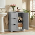 thumbnail image 2 of HomGarden 31.5-in Bathroom Floor Cabinet Freestanding Storage Organizer W/ 3 Drawers & Adjustable Shelf for Living Room, Entryway, Gray, 2 of 11