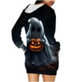 thumbnail image 6 of Taqqpue Halloween Print Hoodie Dress for Women Fashion Ghost Pumpkin Witch Mini Dresses Halloween Costume Long Sleeve Outfit Cosplay Party Dress with Pockets, 6 of 7