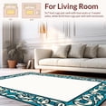 thumbnail image 2 of ODIKA 6'x9' Machine Washable Non-Slip Area Rug, Azure Crest Serpentine Bordered Design High Traffic Rug with Pad, Blue, 366477, 2 of 8