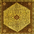 thumbnail image 1 of Ahgly Company Machine Washable Indoor Square Persian Yellow Traditional Area Rugs, 6' Square, 1 of 4