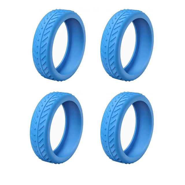 1/4/8 Pcs Manchon de Roulette en Silicone Réduction de Bruit Roue Anti-Rayures Housse de Roulettes pour Bagage à Main Valise Bleu 1pcs