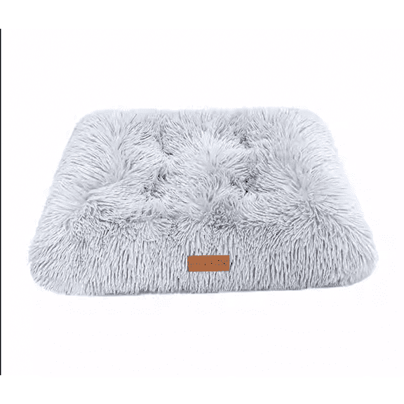 23.6"x17.7" Plush Faux Fur Dog Crate Bed, Calming Anti-Anxiety Pad for Small Dogs